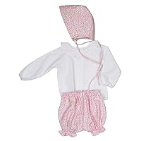 Baby Girls Outfit Pink Infant Clothing Set Bonnet Bloomers Shirt