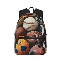 Sports Ball Print Backpacks Casual,Pacious Compartments,Work,Travel,Outdoor Activities Unisex Daypacks