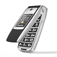 Easyfone T300 4G Unlocked Flip Cell Phone for Seniors | Easy-to-Use | Big Buttons | Clear Sound | 1500mAh Battery | SOS Button | Photo Speed Dial | SIM Card & Flexible Plans | Charging Dock (Black)