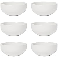 Now Designs White Ceramic Pinch Bowl Set, Soy Sauce Dish, Set of 6, 2 oz