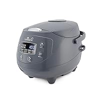 Yum Asia Panda Mini Rice Cooker With Ninja Ceramic Bowl and Advanced Fuzzy Logic (3.5 cup, 0.63 litre) 4 Rice Cooking Functions, 4 Multicooker functions, Digital LED display - 120V