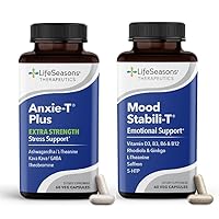 Anxie-T Plus - Extra Strength with Mood Stabili-T - Supports Mood & Mental Focus - Feel Calm and Relaxed - Eases Tension & Nervousness - Ashwagandha, Kava Kava, GABA & L-Theanine - 120 Capsules