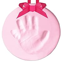 Pearhead Babyprints Baby's First Handprint or Footprint Ornament Kit, Easy No-Bake DIY Clay Kit, Christmas Baby Keepsake Gift, Pink