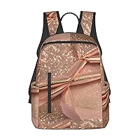 rose gold glitter print Lightweight Laptop Backpack Travel Daypack Bookbag for Women Men for Travel Work
