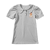 Toddler Girl's Short Sleeve Rabbit Embroidery Print Dresses Kids 1 Piece Sundress for Casual Two Piece Girl
