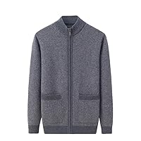 Autumn and Winter Thickened Cashmere Cardigan Men's Zipper Sweater Coat Large Size