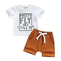 Summer Baby Boy Clothes Letter Print Short Sleeve T-Shirt Tops and Shorts Set Cute Baby Outfit for Boys
