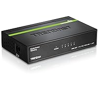 TRENDnet 5-Port Gigabit GREENnet Desktop Metal Switch, Ethernet-Network Switch, 5 x Gigabit Ports, Fanless, 10 Gbps Switching Fabric, Lifetime Protection, Black, TEG-S50g