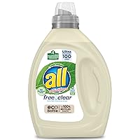 Laundry Detergent Liquid, Free Clear Eco, Plant-Based Clean, Ultra-Concentrated, 100 Loads