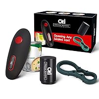 Electric Can Opener, Magnet Botttle Opener, Jar Opener All in 1 Box, Battery Operated, Kitchen Gadgets, just One Touch Open, One-Button Start, Any Sealed Can, Hands Free, No Sharp Edges.