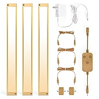3pack 12inch Dimmable LED Under Cabinet Light Kit, 2700K to 6000K Smart LED Under Counter Lighting Fixture, Compatible with Alexa, Google Assistant, for Kitchen, Pantry, Shelf (Gold)