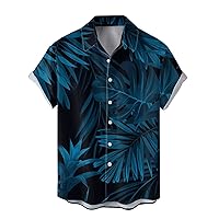 Mens Beach Tropical Shirts Short Sleeve Cruise Funny Hawaiian Button Down Aloha Caribbean Summer Trendy Graphic Lapel
