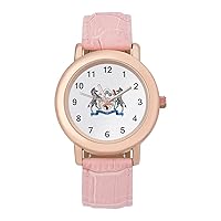 Coat of Arms of Botswana Fashion Leather Strap Women's Watches Easy Read Quartz Wrist Watch Gift for Ladies