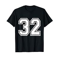 Number 32 Varsity Sports Team Jersey 32nd Birthday 32 Years T-Shirt