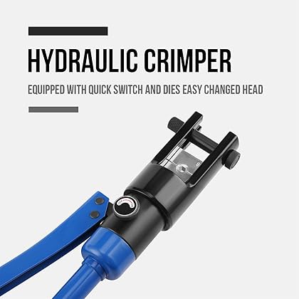 LICHAMP 19 Packs Hydraulic Cable Lug Tool with durable case, 4 AWG to 600 MCM Battery Cable Crimping Tool WIRE Terminal Crimper Set, 1603BL