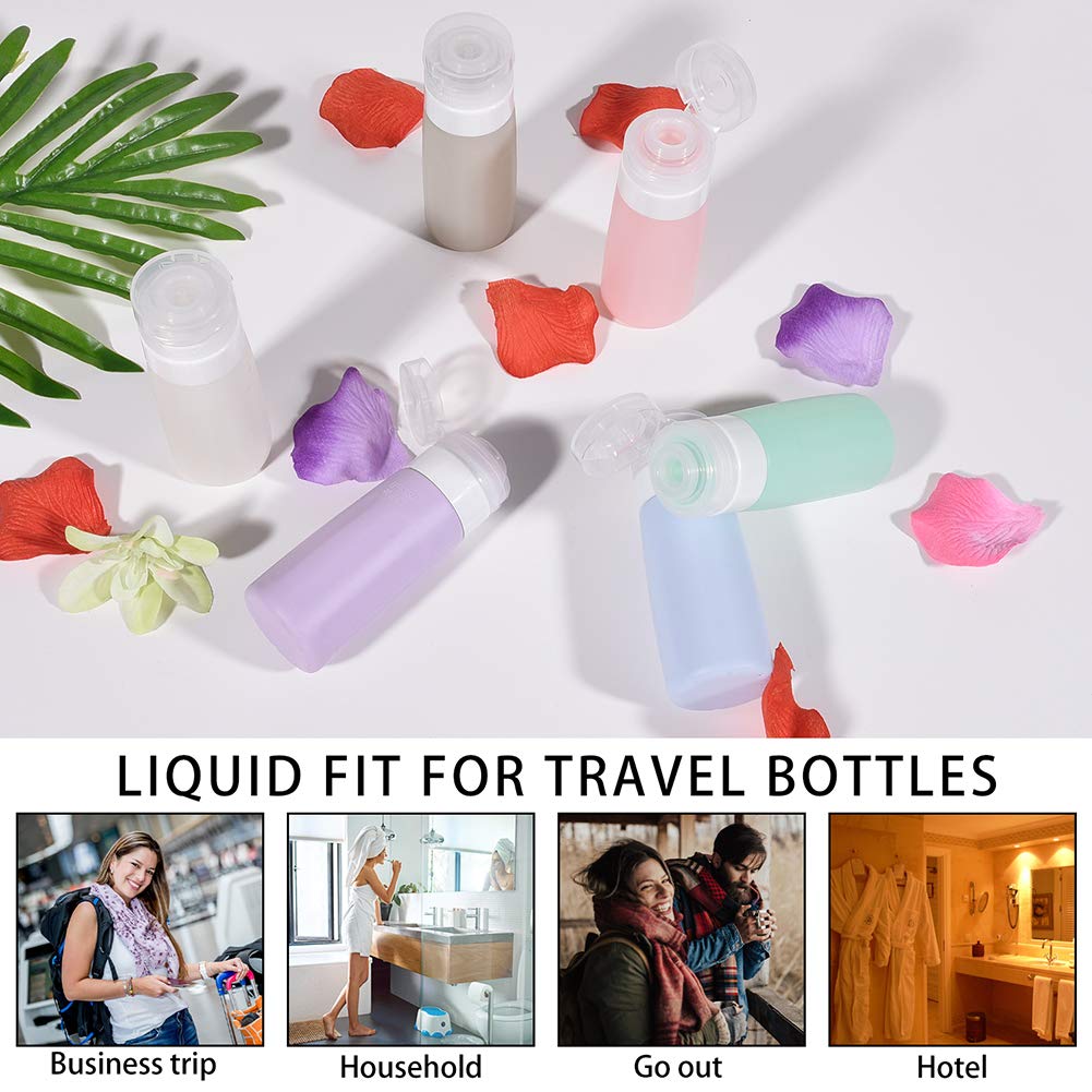 sincewo Travel Bottles Travel Containers TSA Approved Travel Size Toiletries Containers 3oz Leak Leakproof Silicone Travel Bottles for Shampoo Conditioner Lotion Face Body Wash (6 Pack)