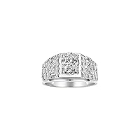 Rylos Men's Rings Designer Nugget Ring: Oval 9X7MM Gemstone & Sparkling Diamonds - Color Stone Birthstone Rings for Men, Sterling Silver Rings in Sizes 8-13. Mens Jewelry