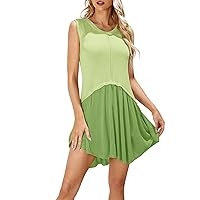 Mini Dresses for Women Dresses for Women 2024 Knit Summer Sexy Cut-Out Sleeveless Waist Fitting Solid Dress, S-XL