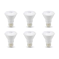 Amazon Basics PAR20 LED Light Bulb, 50 Watt Equivalent, Energy Efficient 7W, E26 Standard Base, Warm White 3000K, Dimmable, 10,000 Hour Lifetime , 6-Pack