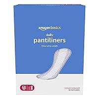 Daily Pantiliner, Extra Long Length, Unscented, 68 Count, 1 Pack (Previously Solimo)