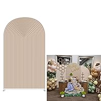 Arch Fabric Backdrop Covers Wedding Ripples Beige Color Arched 6ft Stand Covers Stretchy Background for Birthday Banquet Parties Bridal Shower Decor Banner