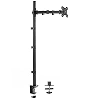 VIVO Extra Tall Single Monitor Desk Mount Stand 39 inch Pole. Features Full Adjustability - Tilt and Articulation, Holds 13 to 32 inch Screens up to 22 lbs with VESA Mounting, Black, STAND-V011