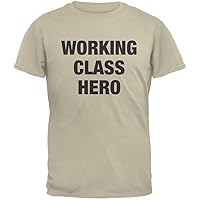 Working Class Hero Inspired by John Lennon Sand Adult T-Shirt - X-Large
