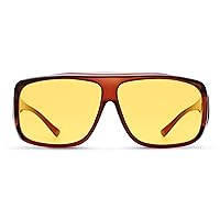 Lite Glasses for Macular Degeneration, Glaucoma, Cataracts - Fit-Over Style, Yellow Lenses, Large Size