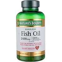 Fish Oil 2400 mg Double Strength Odorless 90 Softgels (Pack of 3)