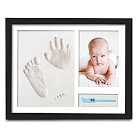 KeaBabies Baby Footprint Kit - Baby Hand and Footprint Kit, Baby Shower Gifts for Mom, Baby Keepsake, Personalized Baby Picture Frame Print Kit, Baby Handprint Kit, Mother's Day Gifts (Onyx Black)