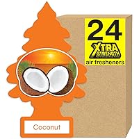 LITTLE TREES Air Fresheners Car Air Freshener. Xtra Strength Provides Long-Lasting Scent for Auto or Home. Extra Boost of Fragrance. Coconut, 24 Air Fresheners