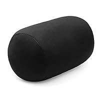 Microbead Roll Pillow Comfortable Roll Pillow Soft Tube Bolster Cushion Travel Neck Support Bolster Head, Neck, Back Cylindrical Pillow for Sleeping, Stress Relief, Relaxing (Black)
