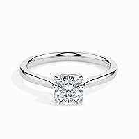 Riya Gems 1.80 CT Cushion Moissanite Engagement Ring Wedding Bridal Ring Sets Solitaire Accent Halo Style 10K 14K 18K Solid Gold Sterling Silver Anniversary Promise Ring Gift