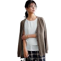 Nissen Women's Knit Cardigan, Long Sleeve, UV Protection, Simple, Cotton Blend, Regular Length, Spring and Autumn