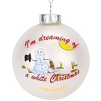 Tree Buddees I'm Dreaming of a White Christmas Funny Snowman Melting Glass Ornament
