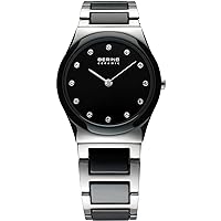 BERING Women Analog Quartz Ceramic Collection Watch with Stainless Steel/Ceramic Strap & Sapphire Crystal 32230-XXX