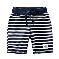 Boys Long Shorts Size 8 Jogger Shorts Summer Cotton Casual Stripes Short Active Pants with Toddler Athletic