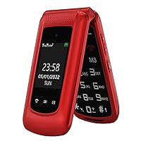 Senior Mobile Phone with Big Buttons, GSM Sim Free Unlocked Basic Cell Phones Easy to Use, Flip Phone with Dual Color Display | SOS Button | FM Radio | Torch |1000mAh Battery | Speed Dial (Red)