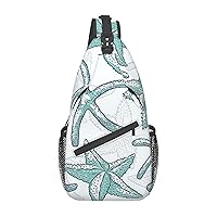 Starfish Sling Backpack, Multipurpose Travel Hiking Daypack Rope Crossbody Shoulder Bag