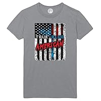 True Blue American with Flag Printed T-Shirt