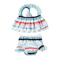 Toddler Girl Bathing Suit 4t Toddler Summer Girls Bowknot Fashion Flower Printed Ruffles Two Piece Swimsuit Youth