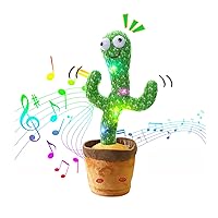 Talking Cactus Toy, Dancing Cactus Repeats What You Say Electronic Dancing Cactus with Lighting Recording Mimicking Cactus Toy, Electronic Plush Singing Toy for Kids (Original)