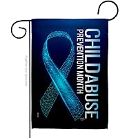Breeze Decor Prevention Child Abuse Garden Flag Support Awareness Inspirational Survivor Ribbon Cancer Autism Breast BLM House Decoration Banner Small Yard Gift Double-Sided, Made in USA