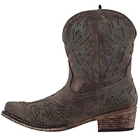 ROPER Womens Amelia Snip Toe Western Cowboy Boots Ankle Low Heel 1-2
