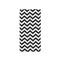 ALAZA Microfiber Gym Towel Black White Chevron, Fast Drying Sports Fitness Sweat Facial Washcloth 15 x 30 inch