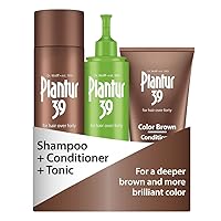 Plantur 39 Phyto-Caffeine Women's 3-Step System, Color Brown Brilliantly Brown Shampoo (8.45 fl oz), Conditioner (5.07 fl oz), Tonic (6.76 fl oz)