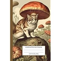 Cahier avec chat et champignon sur la couverture, joli cahier pour l'école, le travail et l'université (French Edition)