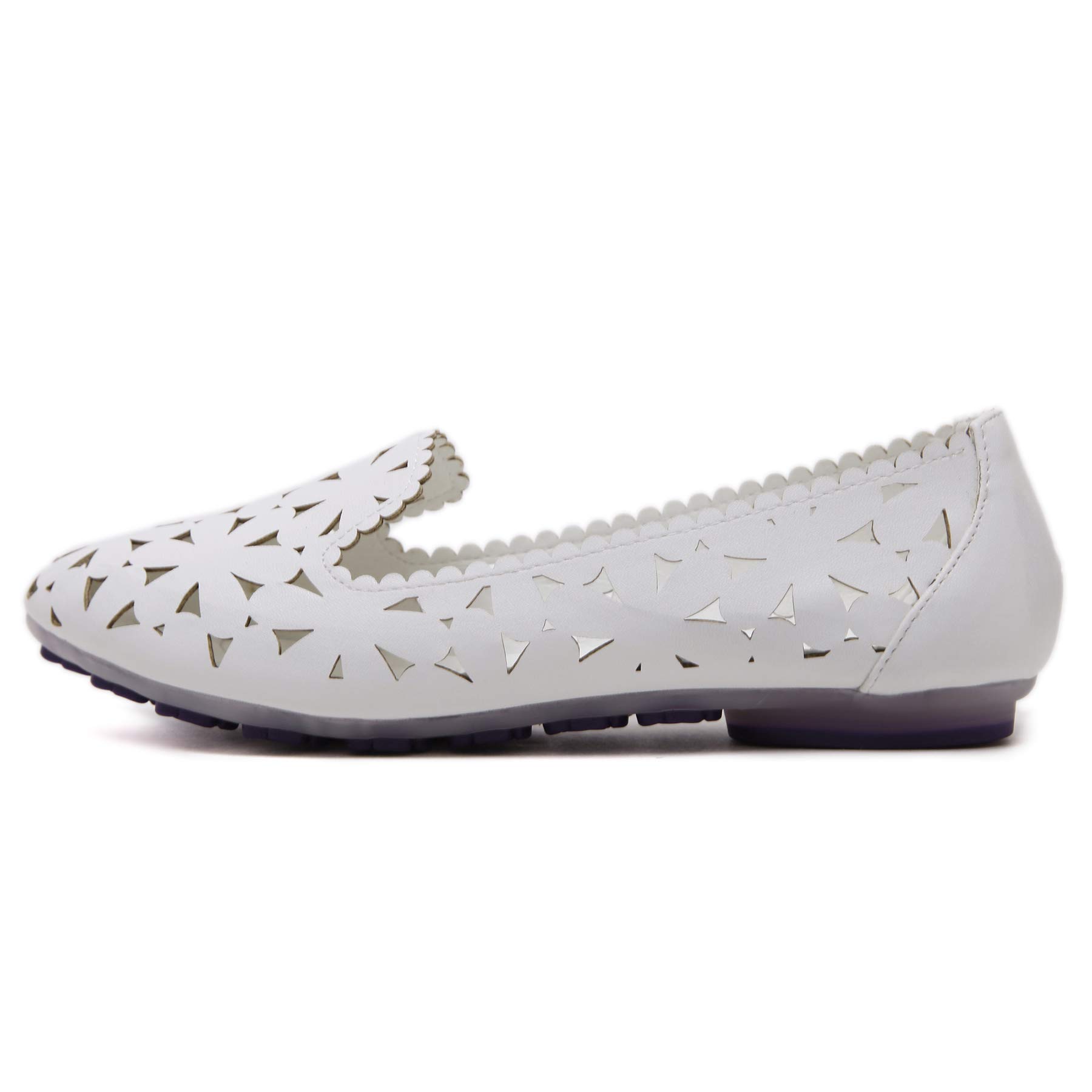 Mua LiupanUp Women's Flower Hollow Ballet Flat Shoes Breathable Leather  Comfortable Soft Sliding Shoes Pointed Dress Shoes White size7 trên Amazon  Mỹ chính hãng 2023 | Giaonhan247