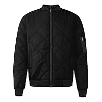 Mens Bomber Jackets Diamond Quilted Varsity Jacket 2023 Fall Winter Lightweight Rib Cuffs Coat With Zip Pockets
