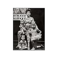 Old Circus, Retro Circus, Vintage Tattoos, Tattoo Families, Tattoos for Women, Tattoos for Kids Canvas Painting Posters And Prints Wall Art Pictures for Living Room Bedroom Decor 24x32inch(60x80cm) F